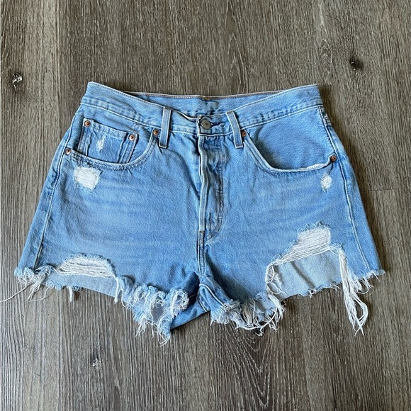 Levi's Pants - Levi's Blue Distressed Jean Shorts Casual Style